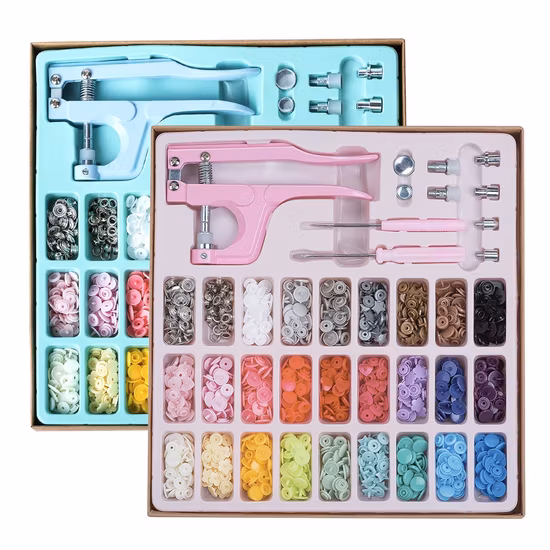 Shirt Resin Snap Fastener Set Colorful Metal Plastic Snap Buttons with Tools